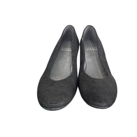 Stuart Weitzman Women Black textured Wedge Pumps Heels 6.5M Work Office Shoes - Picture 6 of 12